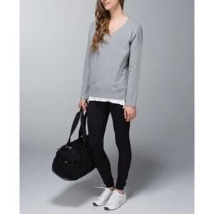 Lululemon After Asana Pullover Size 10 French Gray Terry Style W3D20S Women's